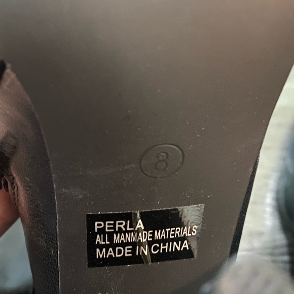 Dolls Kill Mixx Shuz Black Size 8 Perla Knee High Boots Triangle Heel Whimsigoth - Picture 12 of 13